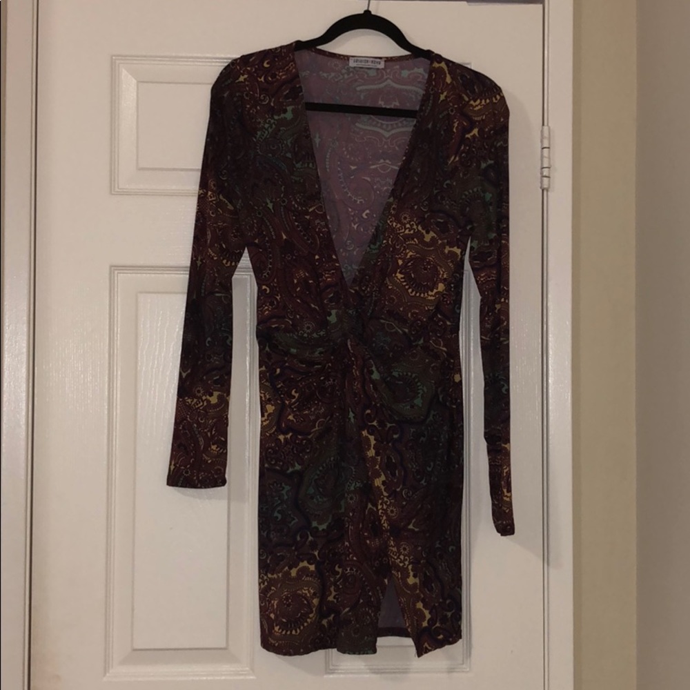 Paisley print dress.
